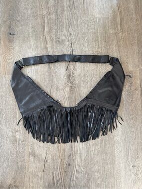 Sash Leather Fringe Crossbody
